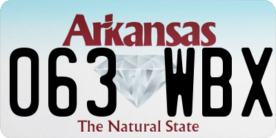 AR license plate 063WBX