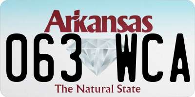 AR license plate 063WCA