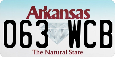 AR license plate 063WCB