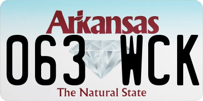 AR license plate 063WCK