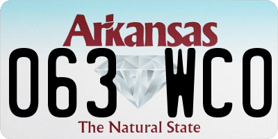 AR license plate 063WCO