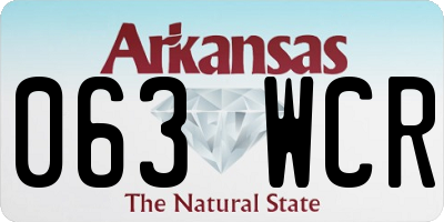 AR license plate 063WCR