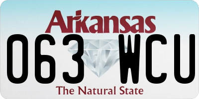 AR license plate 063WCU