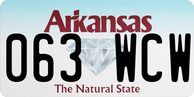 AR license plate 063WCW