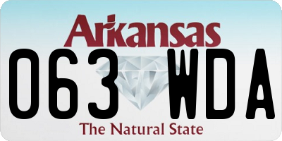 AR license plate 063WDA