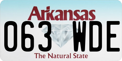 AR license plate 063WDE