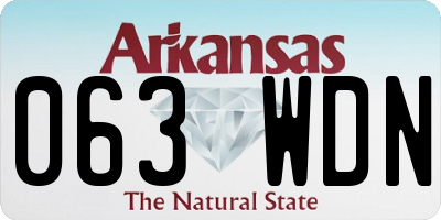 AR license plate 063WDN
