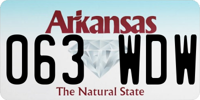 AR license plate 063WDW