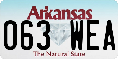 AR license plate 063WEA