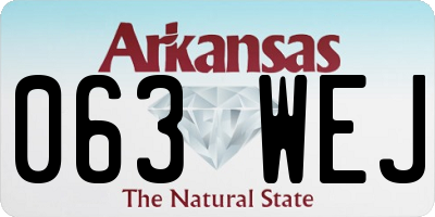 AR license plate 063WEJ