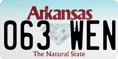 AR license plate 063WEN
