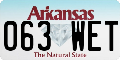 AR license plate 063WET