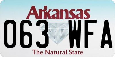 AR license plate 063WFA