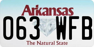 AR license plate 063WFB