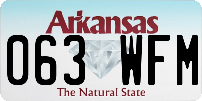 AR license plate 063WFM