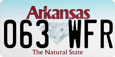 AR license plate 063WFR
