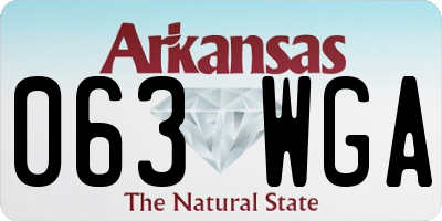 AR license plate 063WGA