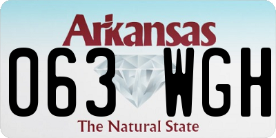 AR license plate 063WGH