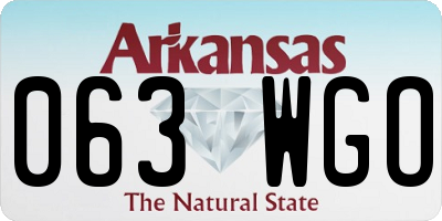 AR license plate 063WGO