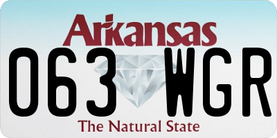 AR license plate 063WGR