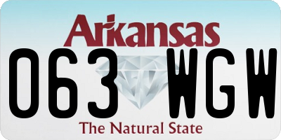 AR license plate 063WGW