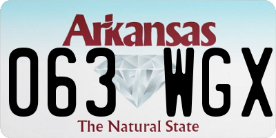 AR license plate 063WGX