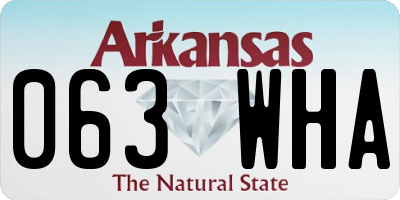 AR license plate 063WHA