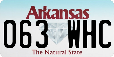 AR license plate 063WHC