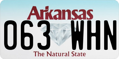 AR license plate 063WHN
