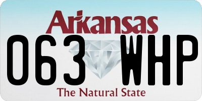AR license plate 063WHP