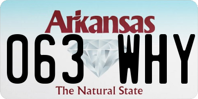 AR license plate 063WHY