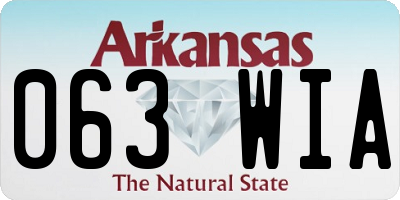 AR license plate 063WIA