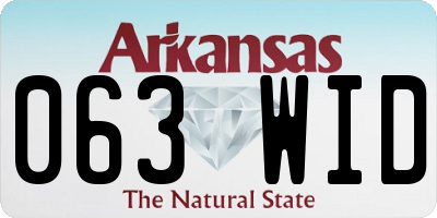 AR license plate 063WID