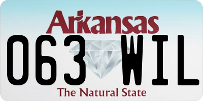 AR license plate 063WIL