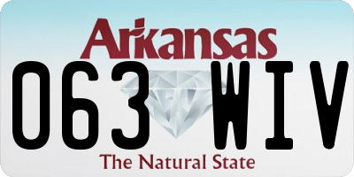 AR license plate 063WIV