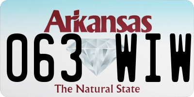 AR license plate 063WIW