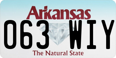 AR license plate 063WIY