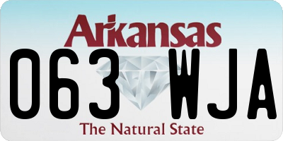 AR license plate 063WJA