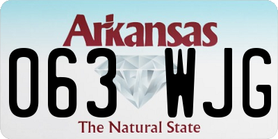 AR license plate 063WJG