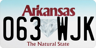 AR license plate 063WJK
