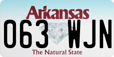 AR license plate 063WJN