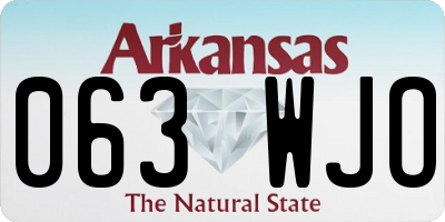 AR license plate 063WJO