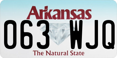 AR license plate 063WJQ