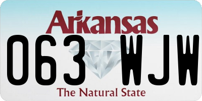 AR license plate 063WJW