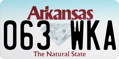AR license plate 063WKA
