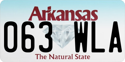 AR license plate 063WLA
