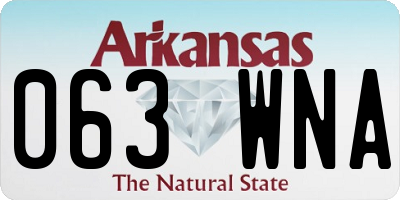 AR license plate 063WNA