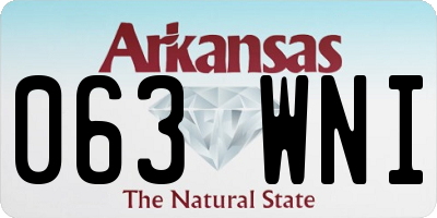 AR license plate 063WNI