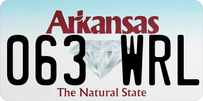 AR license plate 063WRL