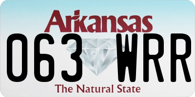 AR license plate 063WRR